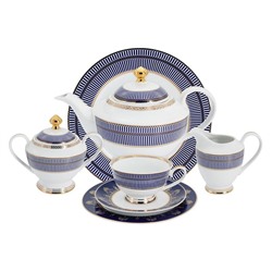 Сервиз чайный "Империя" 42 предмета на 12 персон (12 чашек 0,2л,12 блюдец,12 тарелок 19см, молочник