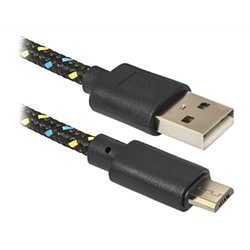 USB кабель USB08-03T USB2.0 AM - microUSB 2.0 (BM), 1.0м пакет DEFENDER  87474