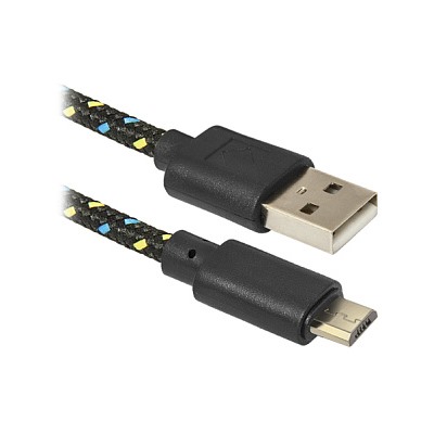 USB кабель USB08-03T USB2.0 AM - microUSB 2.0 (BM), 1.0м пакет DEFENDER  87474
