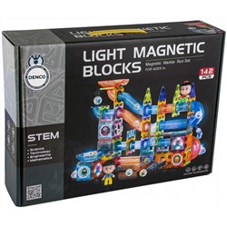 Светящийся магнитный конструктор Light Magnetic Blocks "Горки" с шариками , 142 дет.