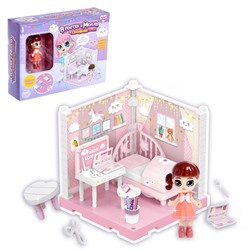 Пластиковый домик для кукол «В гостях у Молли» спальня с куклой и аксессуарами, уценка