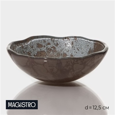 Миска Magistro «Мрамор», d=12,5 см, цвет графит