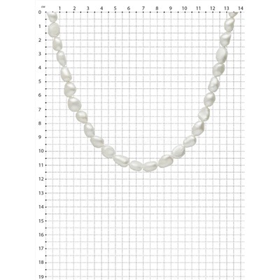 Колье из серебра с бусинами культ. речного жемчуга родированное ОББ1-3509