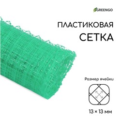 Сетка садовая, 1 × 5 м, ячейка ромб 13 × 13 мм, для птичников, пластиковая, зелёная, Greengo