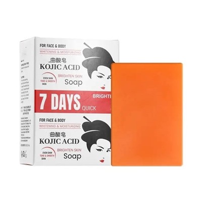 ZICHZIMO  Мыло для лица и тела KOJIC ACID 7 DAYS Отбеливающее, против Пигментных пятен  100г  (ТВ-7744)