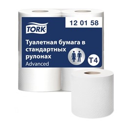 Туалетная бумага Tork T4 Advanced в стандартных рулонах, 2 слоя, 4 рулона