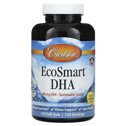 Carlson, EcoSmart DHA, натуральный лимон, 500 мг, 120 мягких таблеток