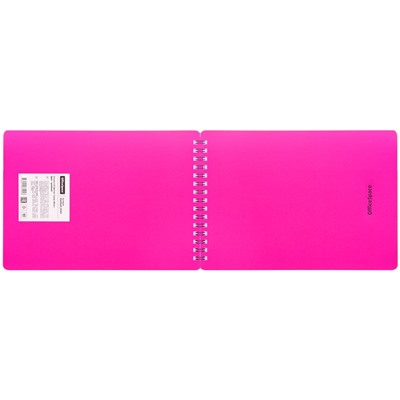 Блокнот А5 60л. на гребне "Neon. Розовый" ("OfficeSpace", Б5к60грП_35403) пластиковая обложка