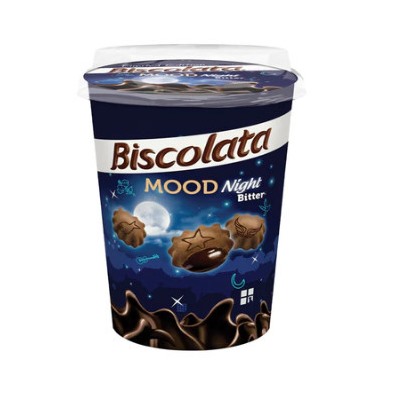 Печенье с темным шоколадом Biscolata Mood Night Bitter Dark Chocolate Cookies 125 гр