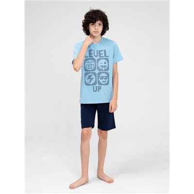 CWJB 50141-43 Комплект для мальчика (футболка, шорты),голубой