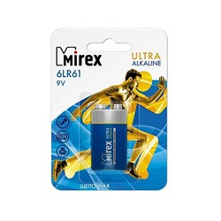 Батарейка Mirex 6LR61 / Крона 9V 1 шт (1/12/240), shrink (цена за 1 шт.)