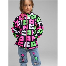12222705 Куртка текстильная с полиуретановым покрытием для девочек (ветровка), разноцветный