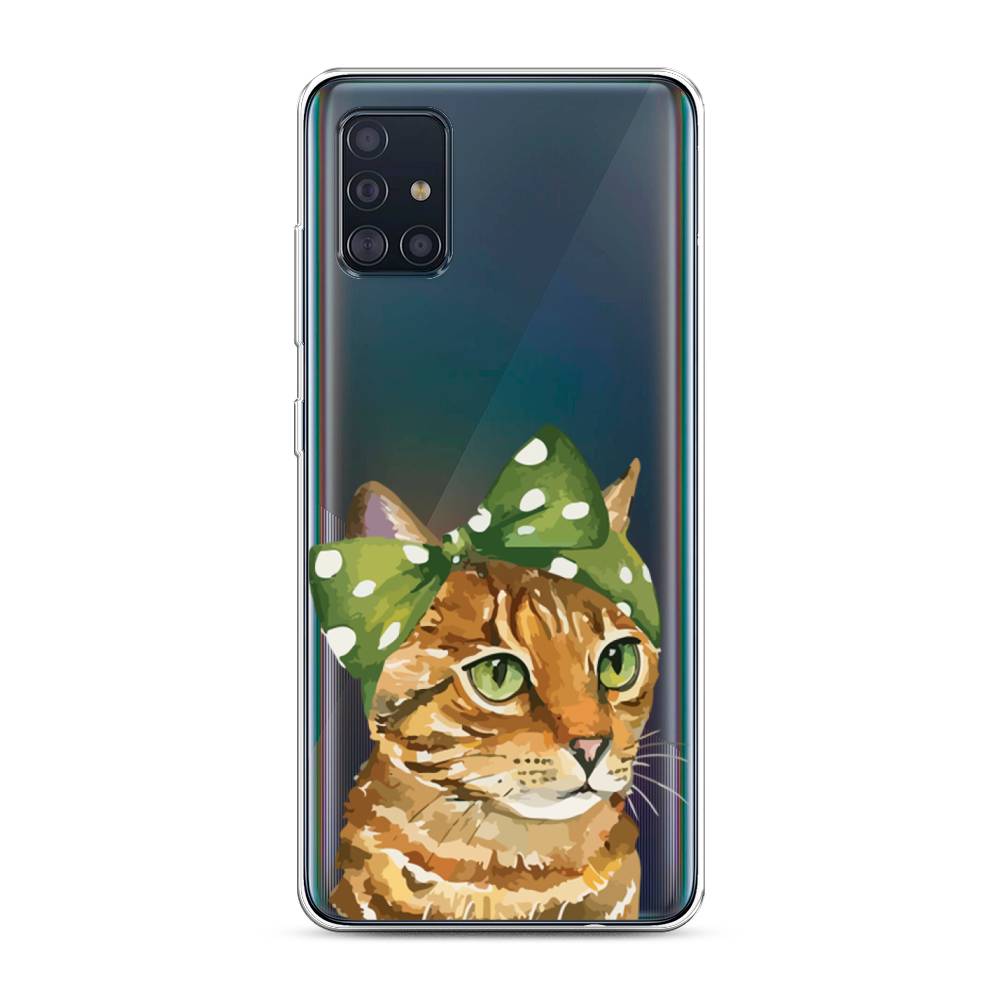 Силиконовый чехол Кошечка с бантиком на Samsung Galaxy A51 купить, отзывы,  фото, доставка - Клуб Шопоголиков 