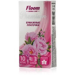 Платочки бумажные Floom Цветочные 3-слойные (10шт)
