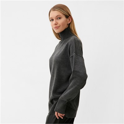 Джемпер вязаный женский MINAKU: Knitwear collection цвет антрацит, р-р 42-44