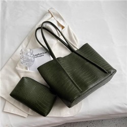 Набор сумок из 2 предметов, арт А133, цвет: зелёный ОЦ
