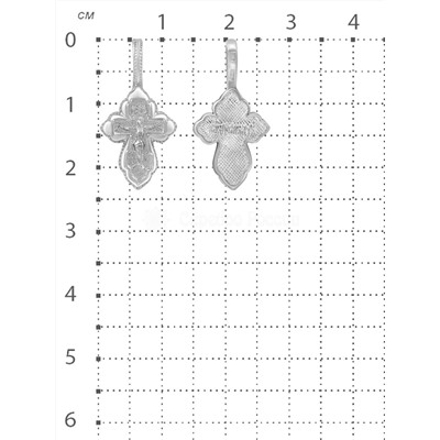 Крест из родированного серебра - 2,3 см 925 пробы К3-126р