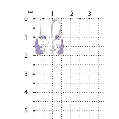 Серьги детские из серебра с эмалью родированные 925 пробы 5060эр2