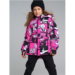 32241601 Куртка текстильная с полиуретановым покрытием для девочек
