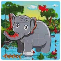 Игрушка деревянная пазл слоненок Буратино в кор.500шт