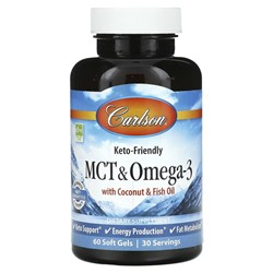 Carlson, MCT и омега-3 с кокосом и рыбьим жиром, 60 мягких таблеток