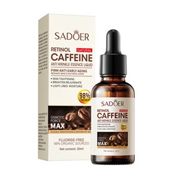 Сыворотка для лица против морщин с ретинолом и кофеином SADOER Retinol Caffeine Anti Wrinkle Essence Liquid, 30 мл