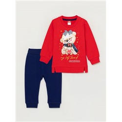 CWNG 90059-26-298 Комплект для девочки (джемпер, брюки), красный-темно-синий