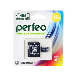 Карта памяти Perfeo microSD 32GB High-Capacity (Class 10)  PF32GMCSH10A