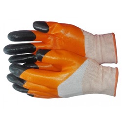 Перчатки вискозные с двойным латексным покрытием "Osman" (оранжевые)