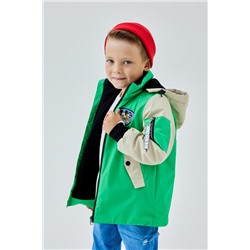 656-24в-1 Куртка-бомбер для мальчика "Марек/1" ярко-зеленый/экрю