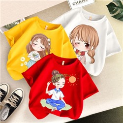 Набор футболок из 3 шт, арт КД95, цвет: красный+жёлтый+белый ОЦ
