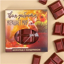 УЦЕНКА Шоколад "Твоя доброта украшает мир" с красным кандурином, 50 г