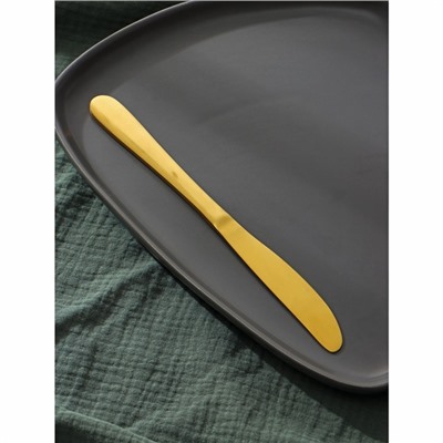 Набор ножей столовых из нержавеющей стали Доляна «Голд», 22 см, 6 шт, цвет золотой