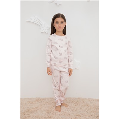 Пижама  для девочки  К 1552/зайчики и сердечки на нежно-розовом
