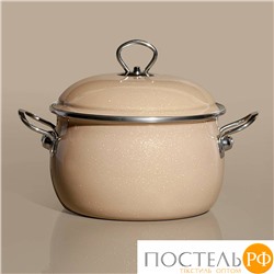 901-083 КАСТРЮЛЯ ЭМАЛИР. С КРЫШКОЙ С ЭФФЕКТОМ МЕТАЛЛИК СЕРИЯ DELUXE ЦВ:КОФЕЙНЫЙ 5,2 Л. 22Х14,5 СМ