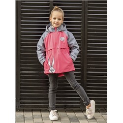 469-22в Куртка для девочки "Бонни", розовый/серый