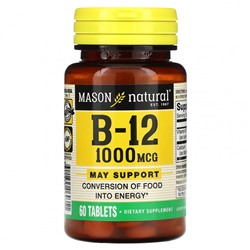 Mason Natural, Витамин B12, 1000 мкг, 60 таблеток