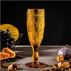 Бокал из стекла для шампанского Magistro «Ларго», 180 мл, 7×19,7 см, цвет янтарный
