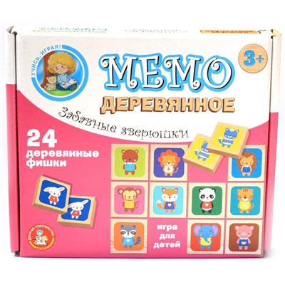 Деревянная игра МЕМО "Забавные зверюшки" 02980 в Самаре