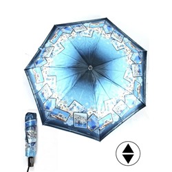 Зонт женский ТриСлона-L 3763F,  R=58см,  суперавт;  7спиц,  3слож,  облегченный,  набивной "ФОТОСАТИН",  Греция 245688
