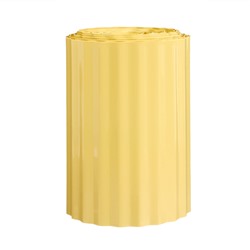 Лента бордюрная, 0.2 × 9 м, толщина 0.6 мм, пластиковая, гофра, жёлтая