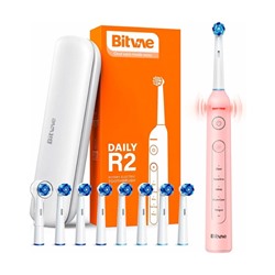 Электрическая зубная щетка Bitvae R2 Rotary E- Toothbrush, вибрационная, от АКБ, розовая