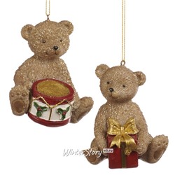 Набор елочных игрушек Медвежата - Natale Morbido 8 см, 2 шт, подвеска (Goodwill)