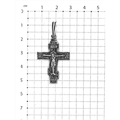 Крест из чернёного серебра - 4,5 см 925 пробы К3-053ч