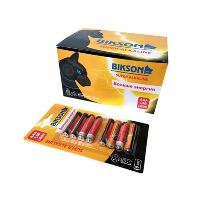 Батарейка BIKSON LR03-8BL, ААA, 1,5V, 8шт, блистер арт. BN0508-LR03-8BL, алкали (цена за 1 шт.)