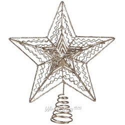 Светящаяся звезда на елку Gold Rene - Stellar 30 см, 10 теплых белых LED ламп, IP20 (Koopman)