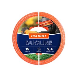 Леска PATRIOT Duoline, d=2.4 мм, 15 м, скрученный квадрат, двухцветная