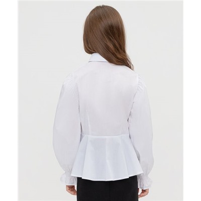 Блузка белая с объемными рукавами Button Blue