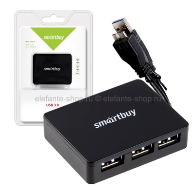 Разветвитель HUB USB 3.0 Smartbuy 6000 4Port Black (UM)