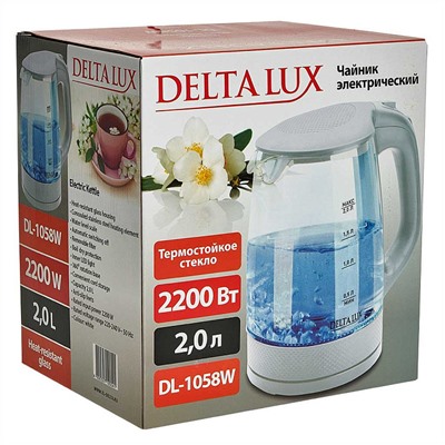 Чайник 2,0л электрический DL-1058W DELTA
